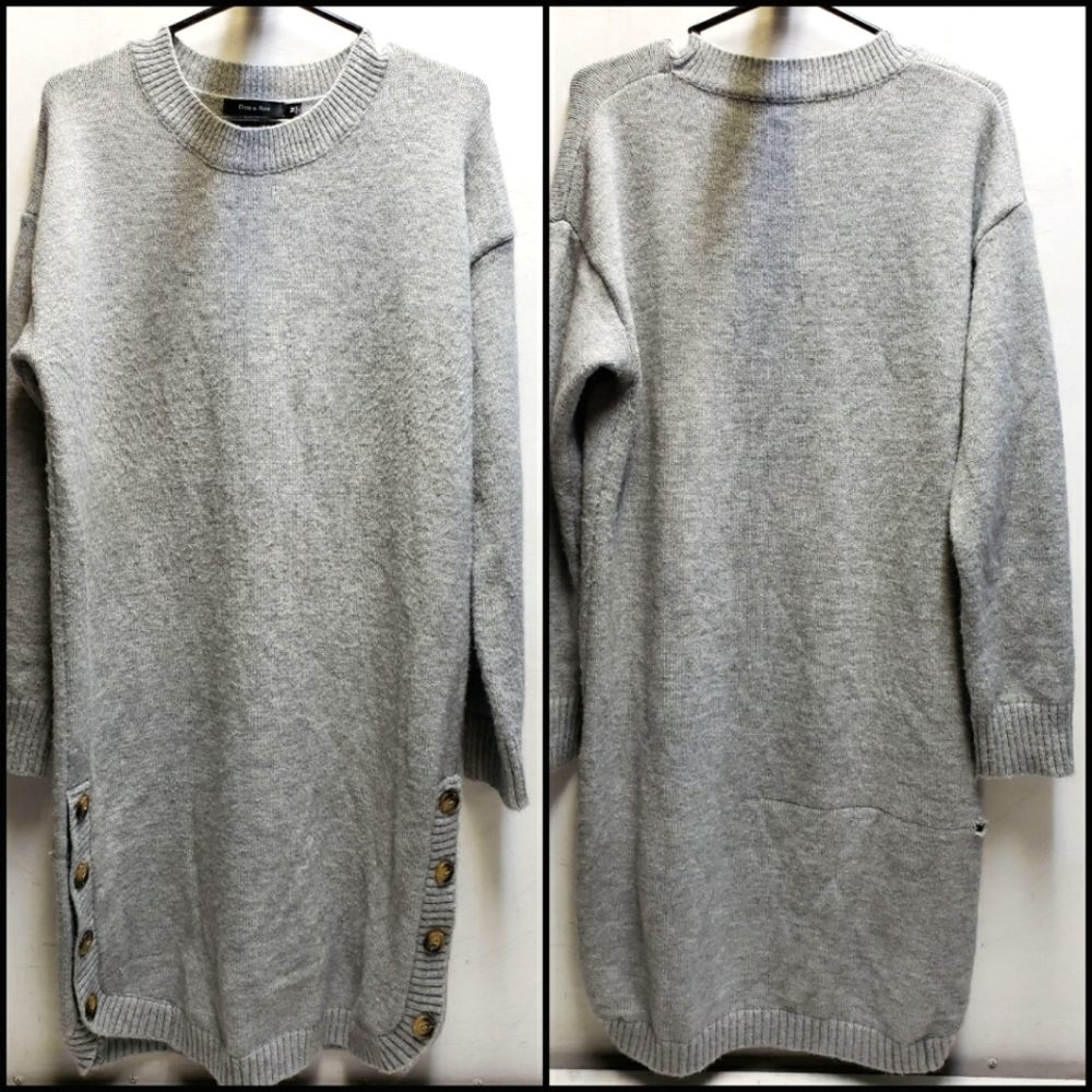 Doe & Rae womens medium grey oversized sweater dress